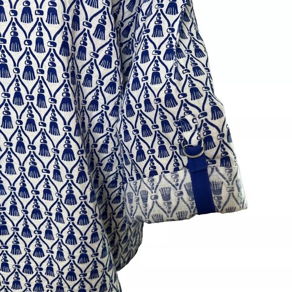 Charter Club Women Tunic Top XL Blue Linen Nautical Coastal Beachy Quiet Luxury - Picture 4 of 8